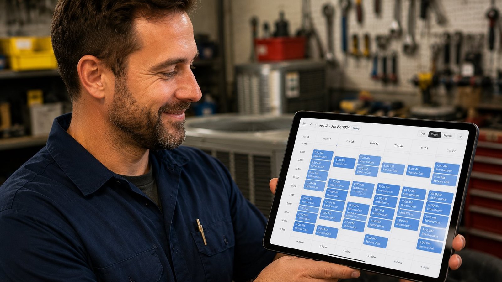HVAC job calendar fully booked