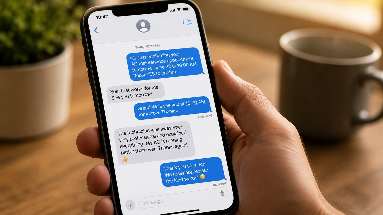 SMS follow up for HVAC customers